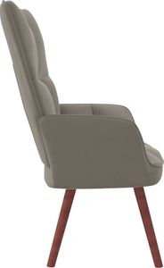 vidaXL Fotel, jasnoszary, obity aksamitem 4