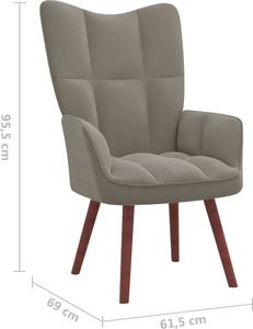 vidaXL Fotel, jasnoszary, obity aksamitem 7