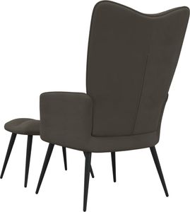 vidaXL Fotel z podnóżkiem, ciemnoszary, obity aksamitem 5