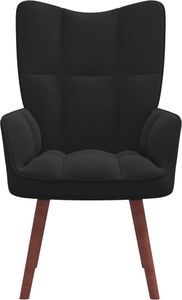 vidaXL Fotel, czarny, obity aksamitem 3