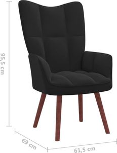 vidaXL Fotel, czarny, obity aksamitem 7