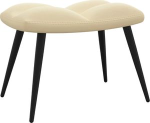 vidaXL Fotel z podnóżkiem, kremowy, tapicerowany aksamitem 7