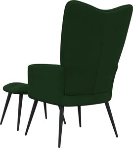 vidaXL Fotel z podnóżkiem, ciemnozielony, obity aksamitem 5