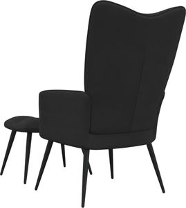 vidaXL Fotel z podnóżkiem, czarny, obity aksamitem 5