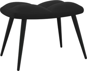 vidaXL Fotel z podnóżkiem, czarny, obity aksamitem 7