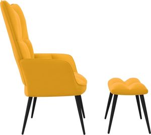 vidaXL Fotel z podnóżkiem, musztardowy, obity aksamitem 4