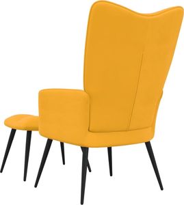vidaXL Fotel z podnóżkiem, musztardowy, obity aksamitem 5