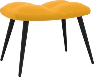 vidaXL Fotel z podnóżkiem, musztardowy, obity aksamitem 7