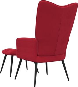vidaXL Fotel z podnóżkiem, winna czerwień, obity aksamitem 5