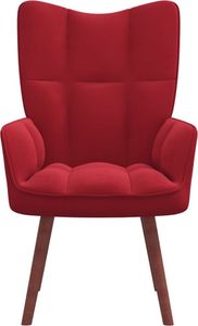 vidaXL Fotel, winna czerwień, obity aksamitem 3
