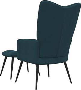 vidaXL Fotel z podnóżkiem, niebieski, obity aksamitem 5