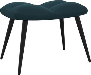 vidaXL Fotel z podnóżkiem, niebieski, obity aksamitem 7