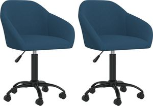 vidaXL Obrotowe krzesła stołowe, 2 szt., niebieskie, aksamitne 1