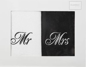 Eurofirany Komplet Ręczników Mr Mrs 2 2 szt. 50 x 90 Biały 1