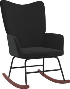vidaXL Fotel bujany, czarny, aksamit i PVC 1