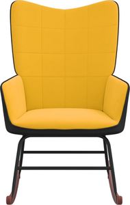 vidaXL Fotel bujany, musztardowy, aksamit i PVC 4