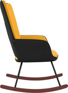 vidaXL Fotel bujany, musztardowy, aksamit i PVC 5