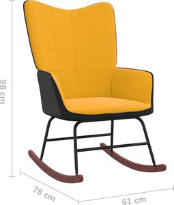 vidaXL Fotel bujany, musztardowy, aksamit i PVC 8