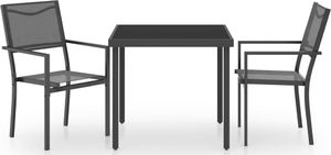vidaXL 3-cz. zestaw mebli ogrodowych, stalowy czarny 2