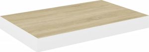 vidaXL Półki ścienne, 4 szt., kolor dębu i biel, 50x23x3,8 cm, MDF 4