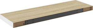 vidaXL Półki ścienne, 2 szt., dębowo-białe, 80x23,5x3,8 cm, MDF 7