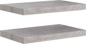 vidaXL Półki ścienne, 2 szt., szarość betonu, 50x23x3,8 cm, MDF 2