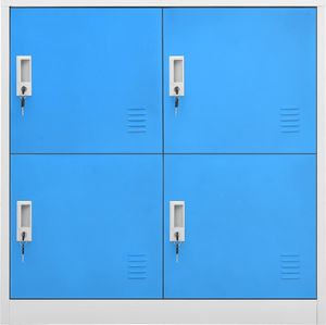 vidaXL Szafka zamykana na klucz, szaro-niebieska, 90x45x92,5 cm, stal 2
