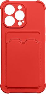 Hurtel Card Armor Case etui pokrowiec do iPhone 13 Pro Max portfel na kartę silikonowe pancerne etui Air Bag czerwony 1