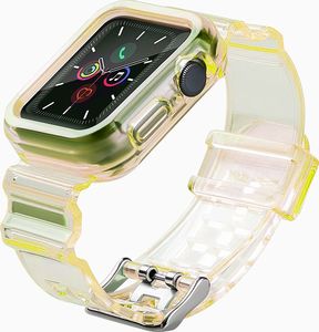 Hurtel Strap Light Set silikonowa opaska pasek bransoleta bransoletka etui do zegarka Watch 3 42mm / Watch 2 42mm żółty 1