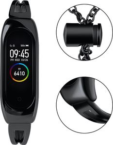 Hurtel Zamienna metalowa opaska bransoleta łańcuszek pasek do Xiaomi Mi Band 6 / 5 / 4 / 3 czarny 7