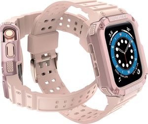 Dux Ducis Protect Strap Band opaska z etui do Watch 7 / 6 / 5 / 4 / 3 / 2 / SE (45 / 44 / 42mm) obudowa pancerny pokrowiec na zegarek różowy 3