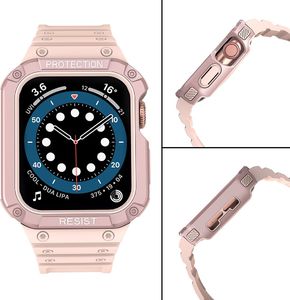 Dux Ducis Protect Strap Band opaska z etui do Watch 7 / 6 / 5 / 4 / 3 / 2 / SE (45 / 44 / 42mm) obudowa pancerny pokrowiec na zegarek różowy 4