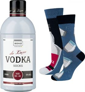 Soxo Skarpetki męskie kolorowe SOXO GOOD STUFF Vodka w butelce śmieszne bawełniane 40-45 1