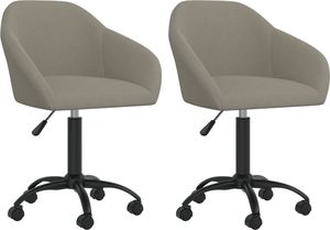 vidaXL Obrotowe krzesła stołowe, 2 szt., jasnoszare, aksamitne 1