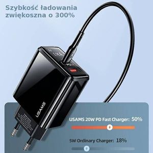 Ładowarka Usams US-CC133 1x USB-A 1x USB-C 3.4 A (CC133TC01) 4