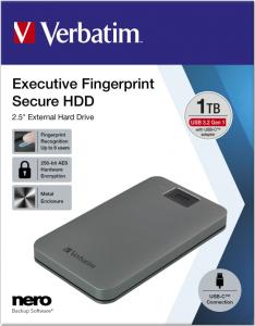 Dysk zewnętrzny HDD Verbatim Executive Fingerprint Secure 1TB Niebieski (53652) 7