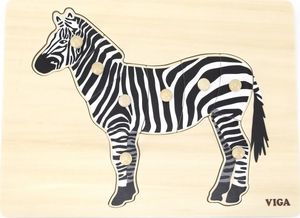 Viga Toys VIGA Drewniane Puzzle Montessori Zebra z Pinezkami 1