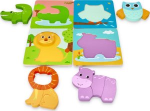 Lelin Zestaw czterech Układanek ze zwierzątkami 2