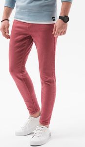 Ombre Spodnie męskie jeansowe P1058 - czerwone M 1