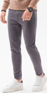 Ombre Spodnie męskie jeansowe P1058 - grafitowe M 1