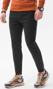 Ombre Spodnie męskie jeansowe P1058 - czarne XL 1