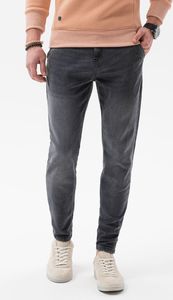 Ombre Spodnie męskie jeansowe P1077 - czarne L 1