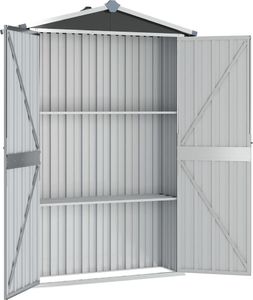 vidaXL Szopa ogrodowa, antracyt, 107,5x46x183 cm, stal galwanizowana 2