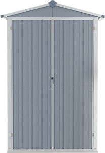 vidaXL Szopa ogrodowa, szara, 107,5x46x183 cm, stal galwanizowana 5