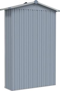 vidaXL Szopa ogrodowa, szara, 107,5x46x183 cm, stal galwanizowana 7