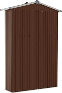vidaXL Szopa ogrodowa, brązowa, 107,5x46x183 cm, stal galwanizowana 7