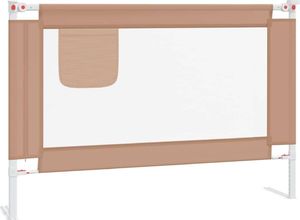 vidaXL Barierka do łóżeczka dziecięcego, taupe, 100x25 cm, tkanina 2