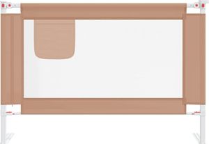 vidaXL Barierka do łóżeczka dziecięcego, taupe, 100x25 cm, tkanina 3