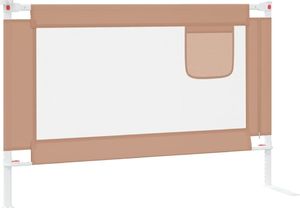 vidaXL Barierka do łóżeczka dziecięcego, taupe, 100x25 cm, tkanina 4