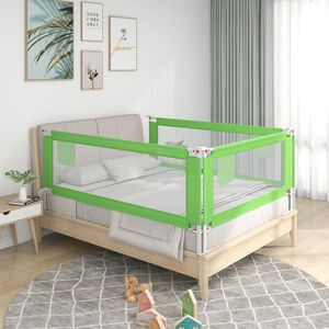 vidaXL Barierka do łóżeczka dziecięcego, zielona, 90x25 cm, tkanina 1